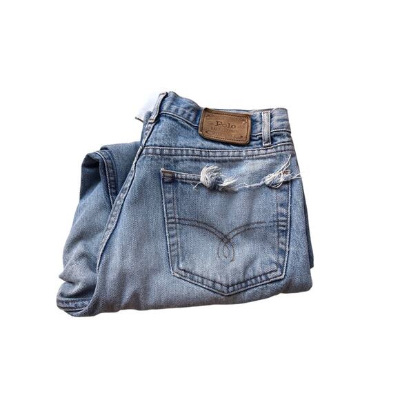 Polo Ralph Lauren Vintage Distressed Denim Jeans W30 L32 Made in USA - Picture 1 of 5